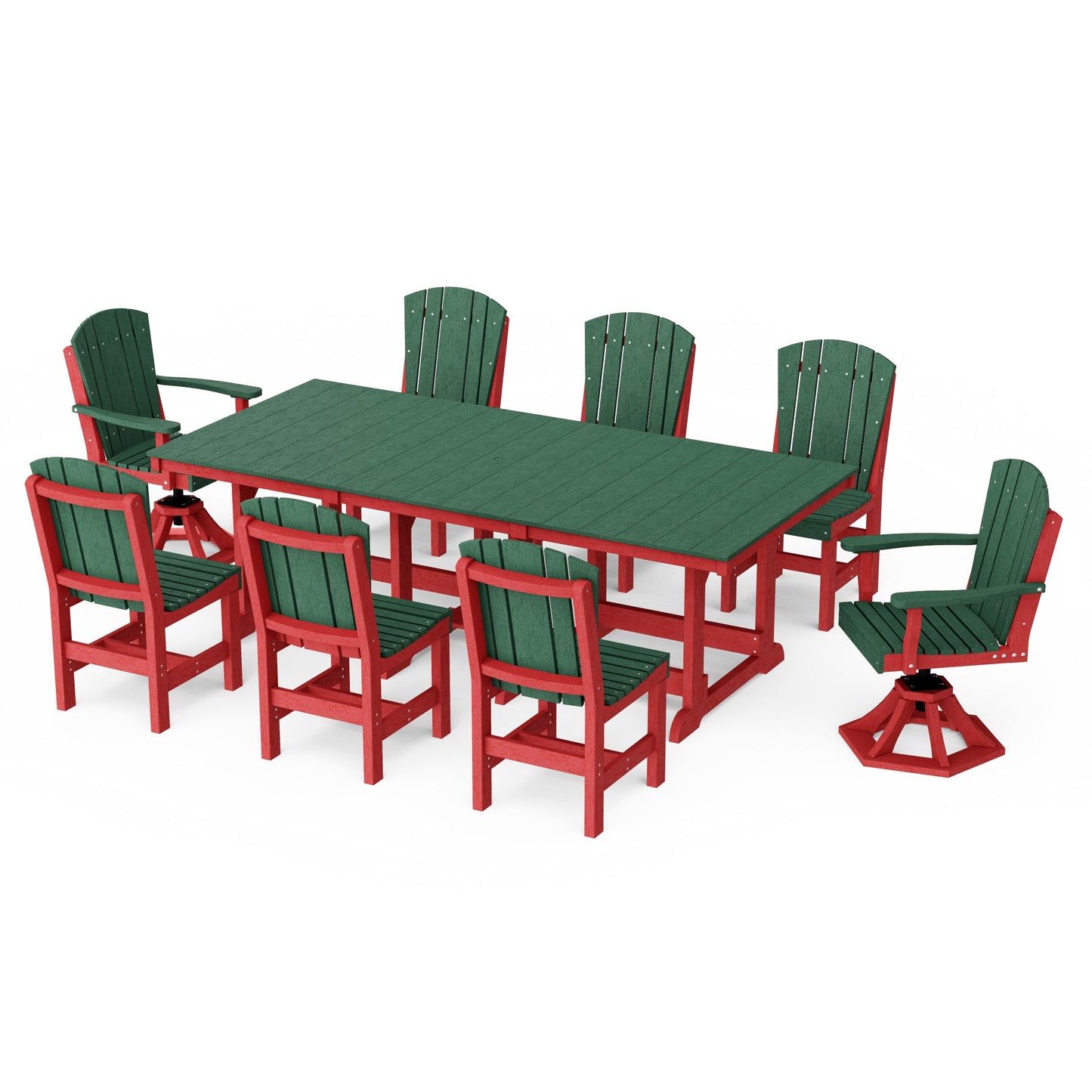 Heritage 9-Piece Dining Set with Swivel Chairs