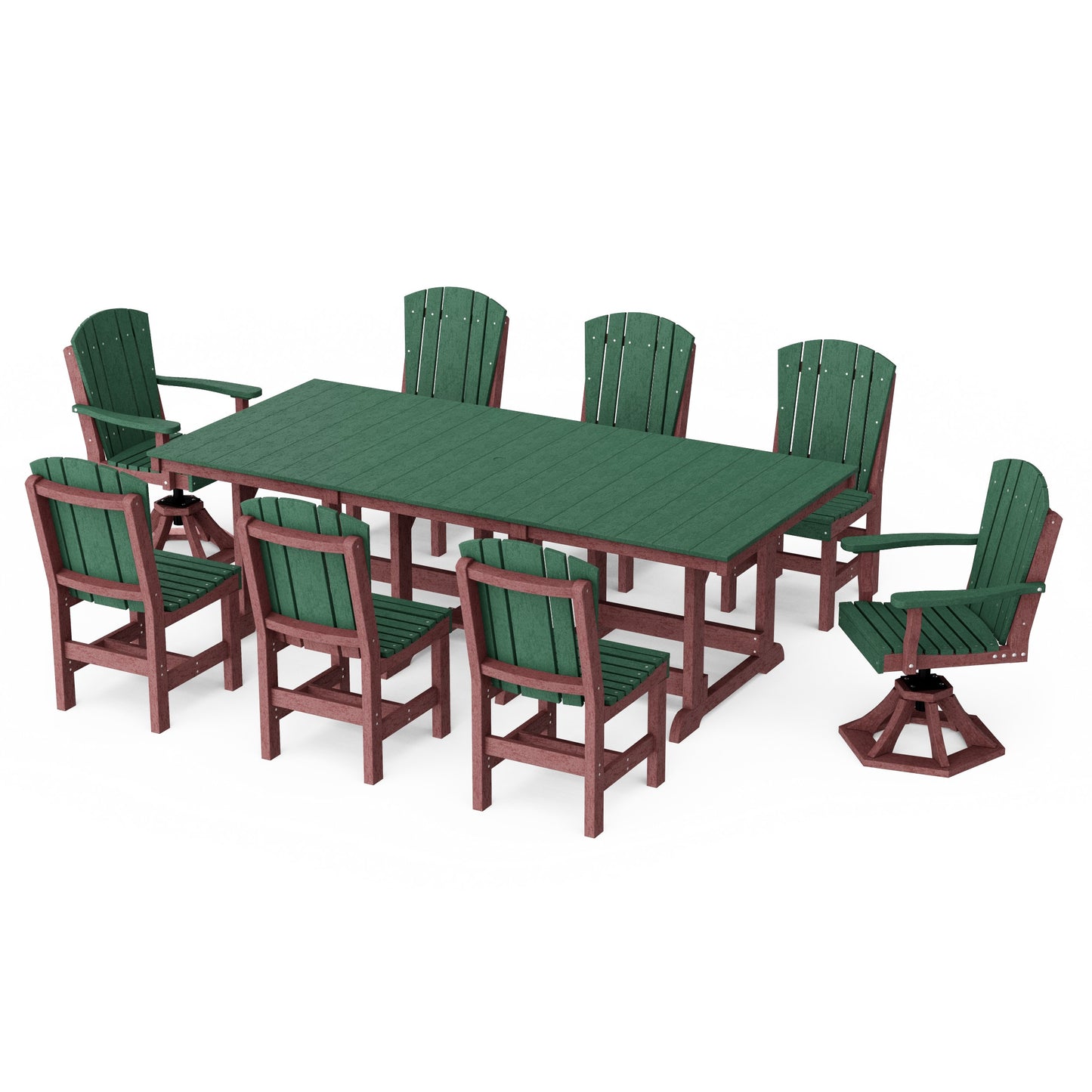 Heritage 9-Piece Dining Set with Swivel Chairs