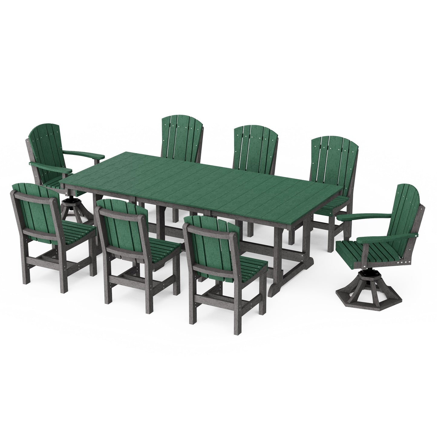 Heritage 9-Piece Dining Set with Swivel Chairs