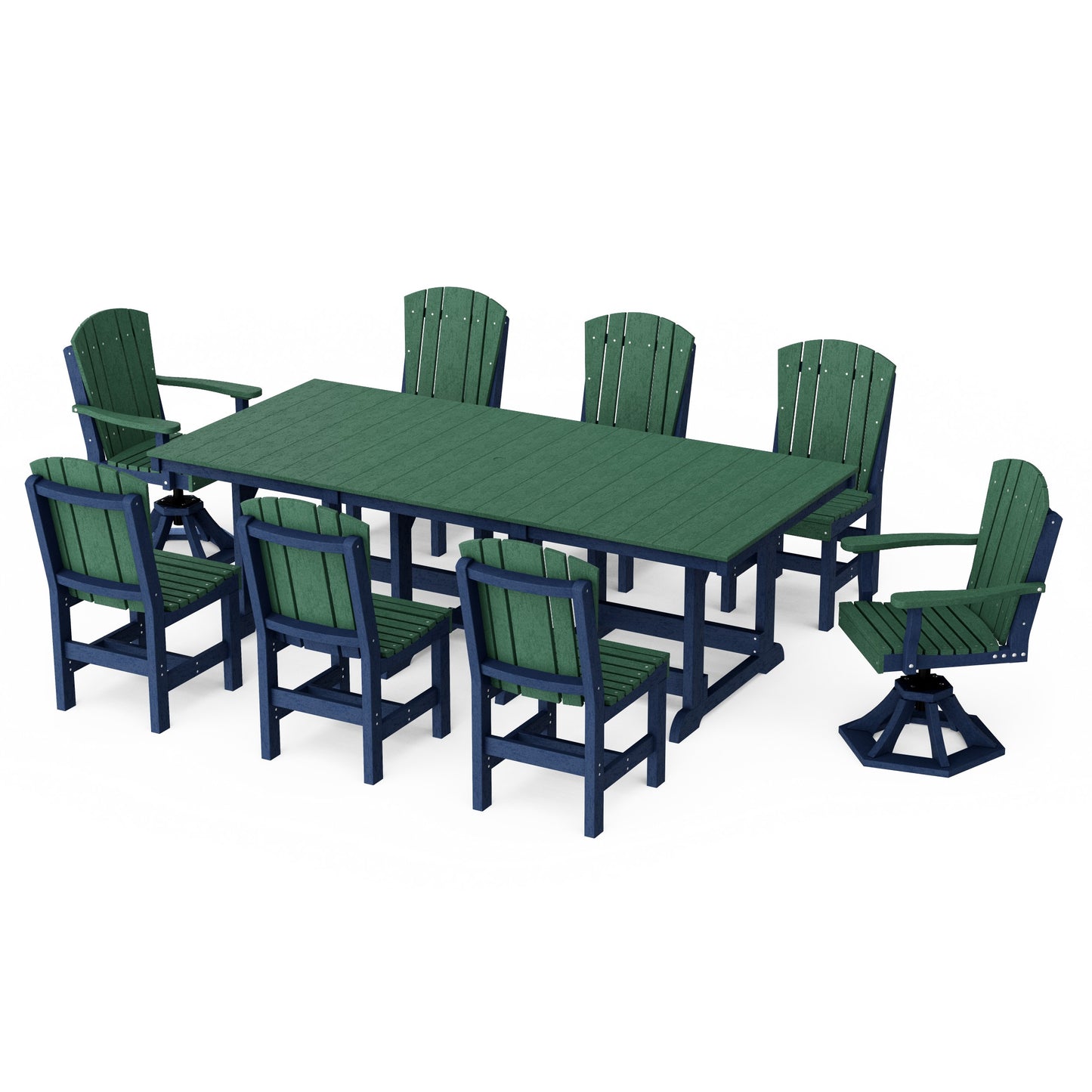 Heritage 9-Piece Dining Set with Swivel Chairs