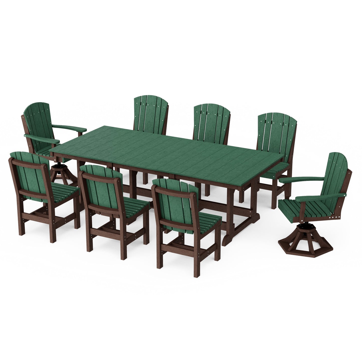 Heritage 9-Piece Dining Set with Swivel Chairs