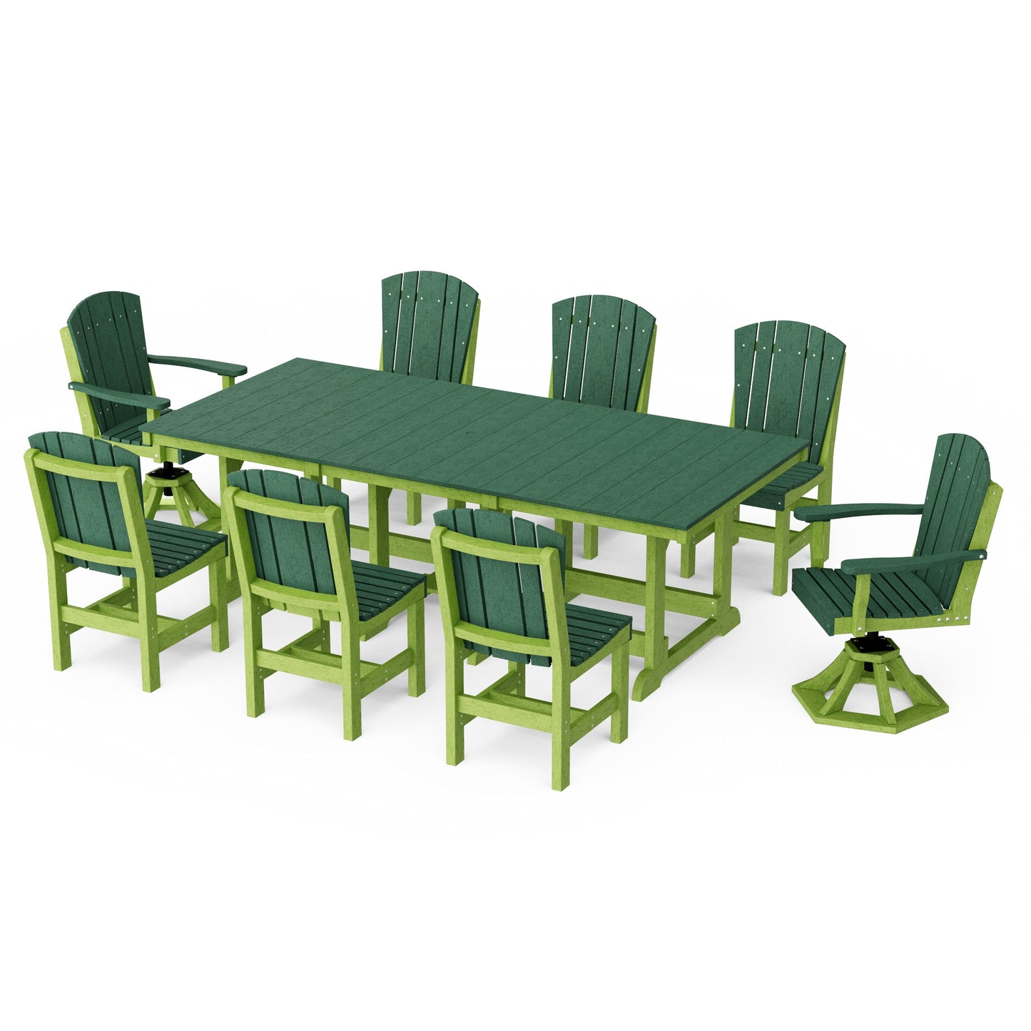 Heritage 9-Piece Dining Set with Swivel Chairs