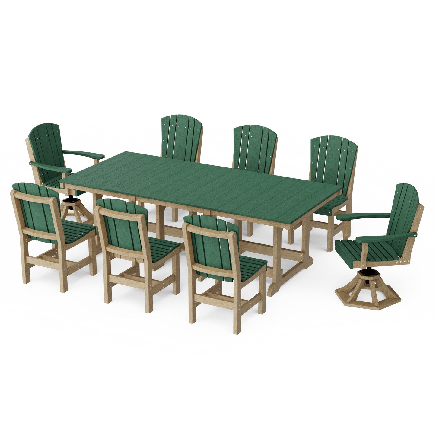 Heritage 9-Piece Dining Set with Swivel Chairs