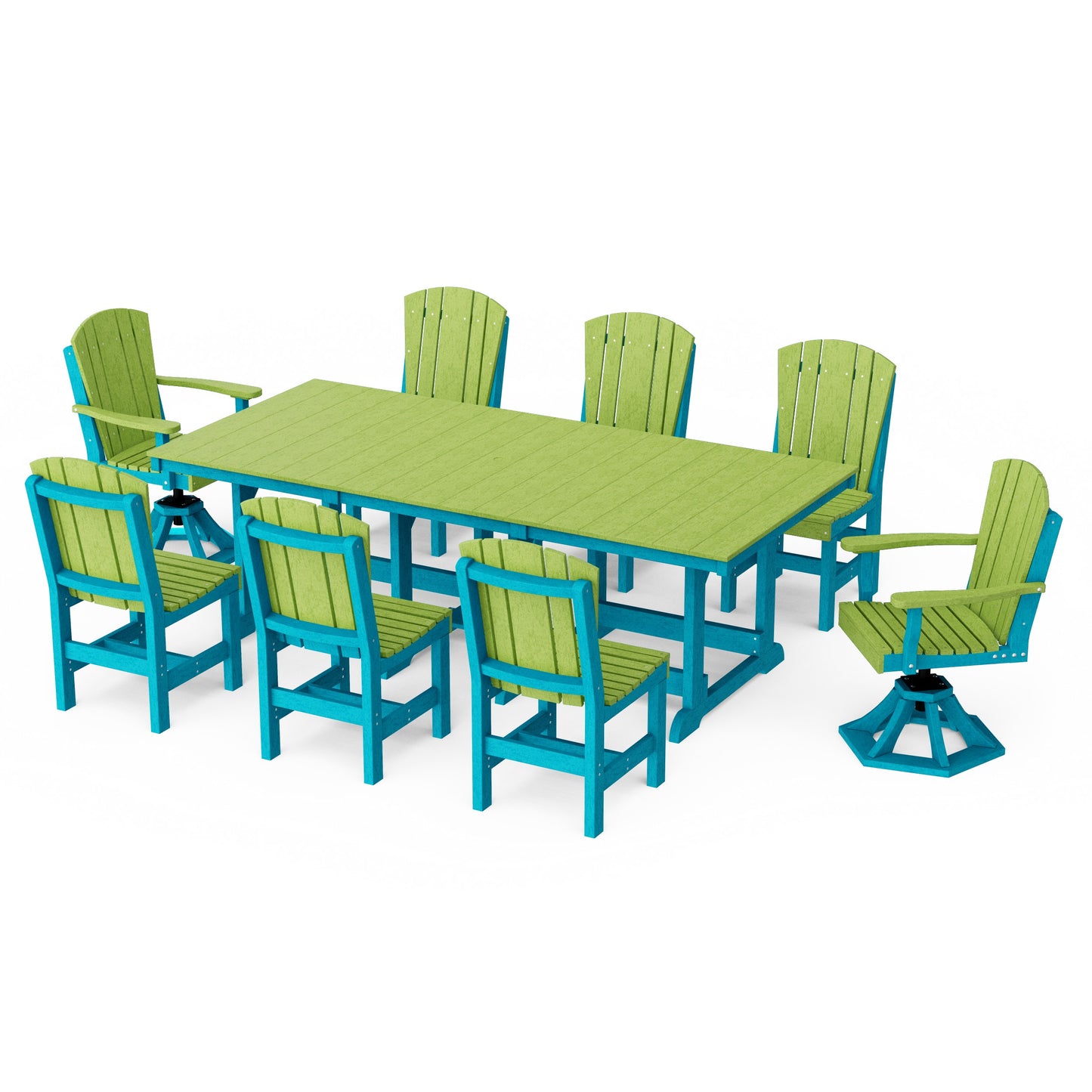 Heritage 9-Piece Dining Set with Swivel Chairs