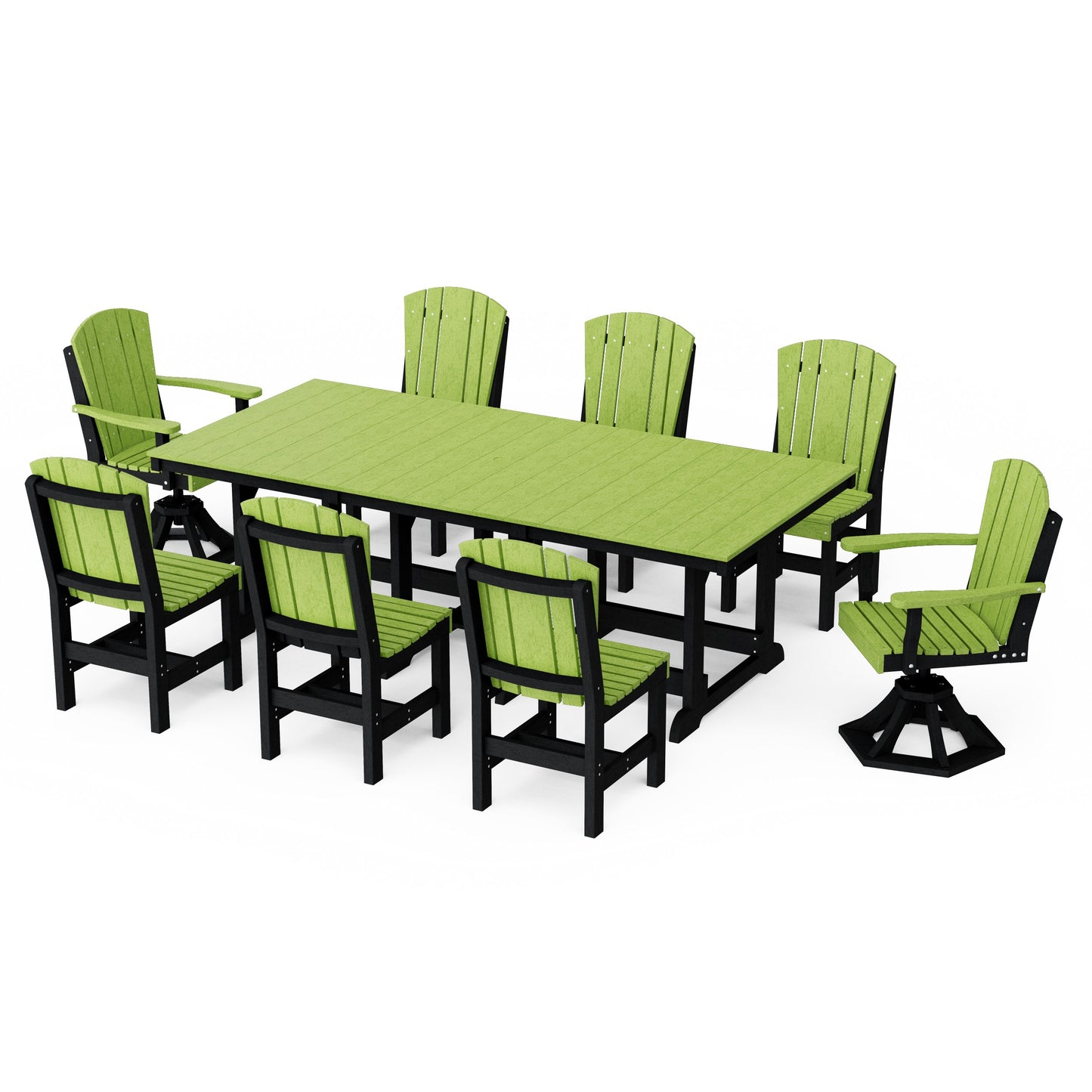 Heritage 9-Piece Dining Set with Swivel Chairs