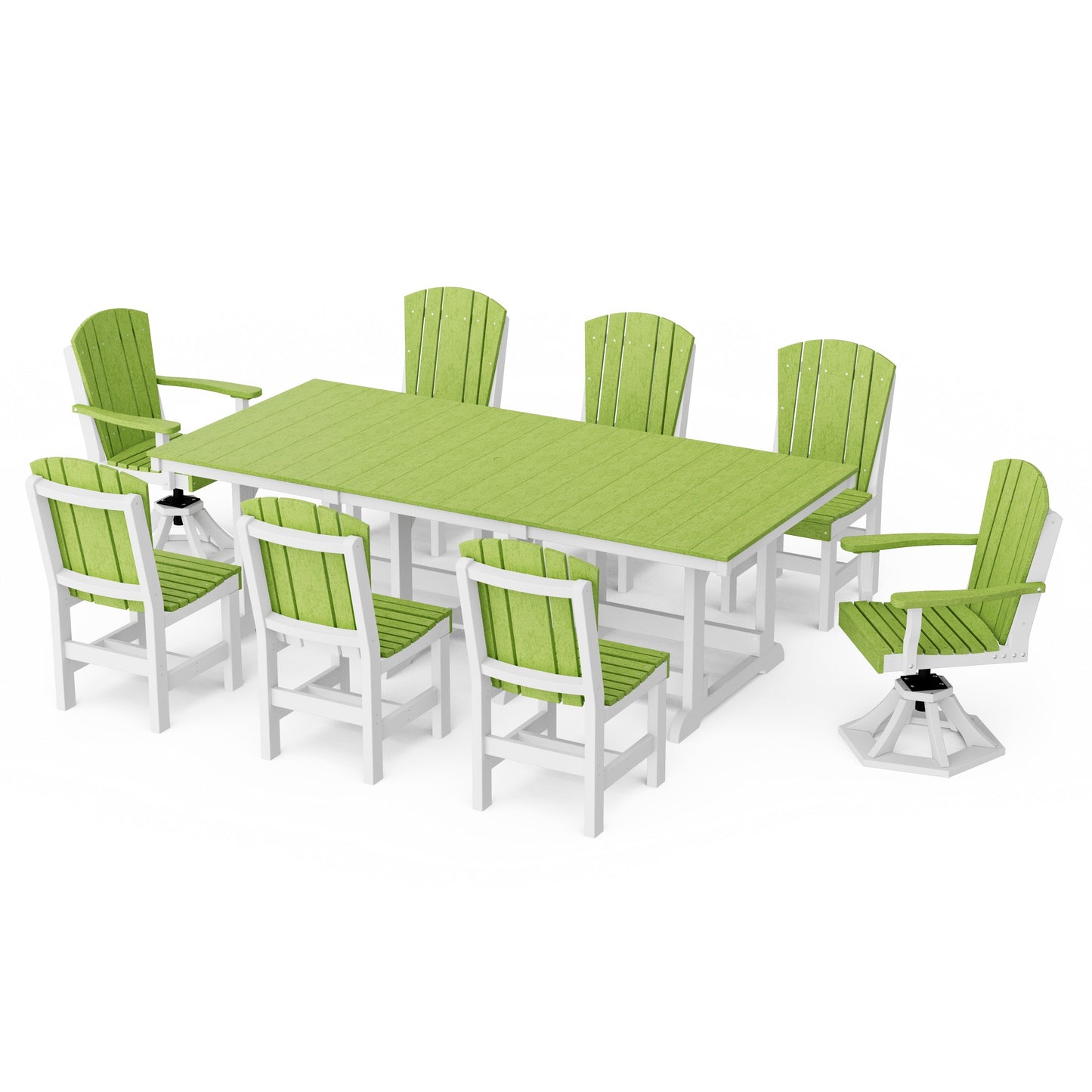 Heritage 9-Piece Dining Set with Swivel Chairs