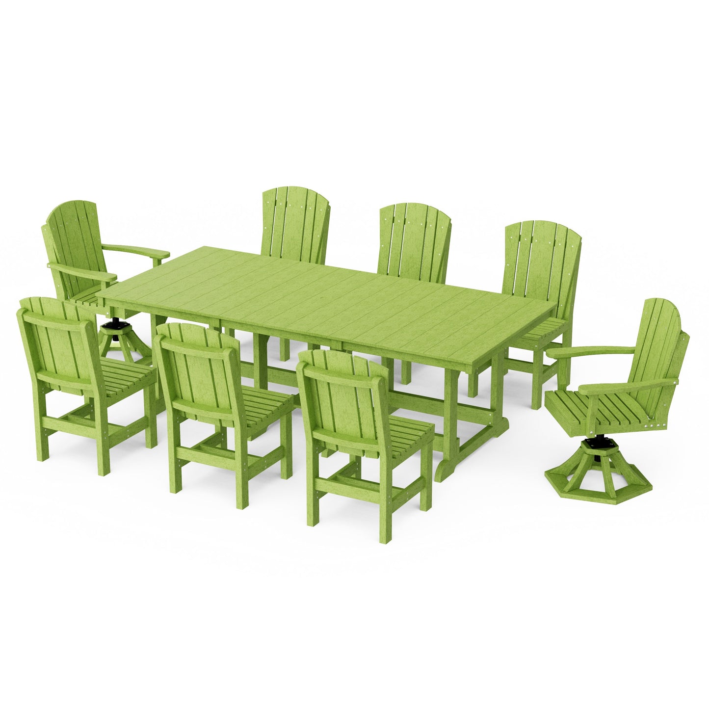 Heritage 9-Piece Dining Set with Swivel Chairs