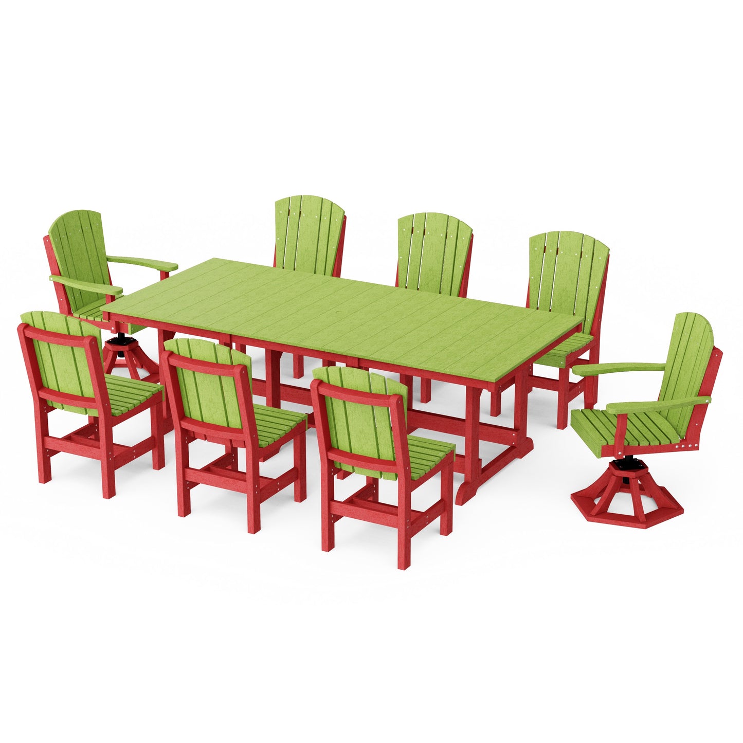 Heritage 9-Piece Dining Set with Swivel Chairs