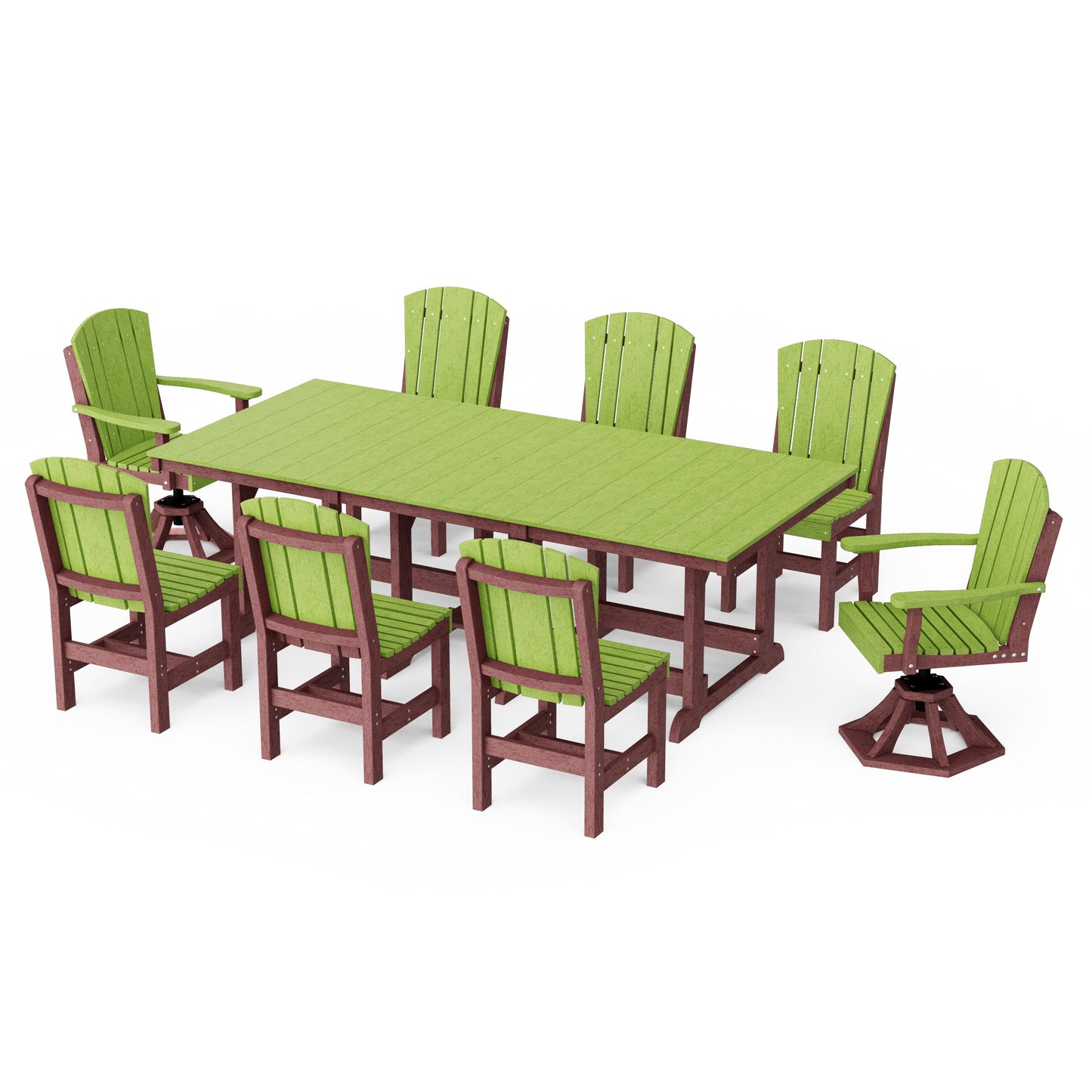 Heritage 9-Piece Dining Set with Swivel Chairs