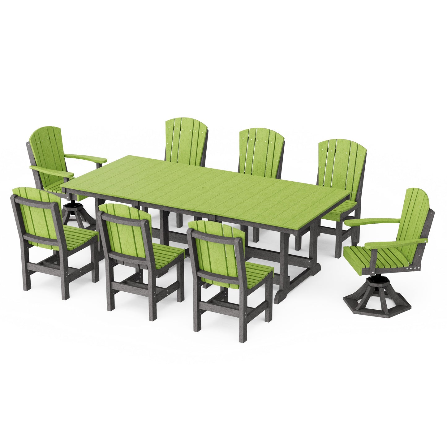 Heritage 9-Piece Dining Set with Swivel Chairs