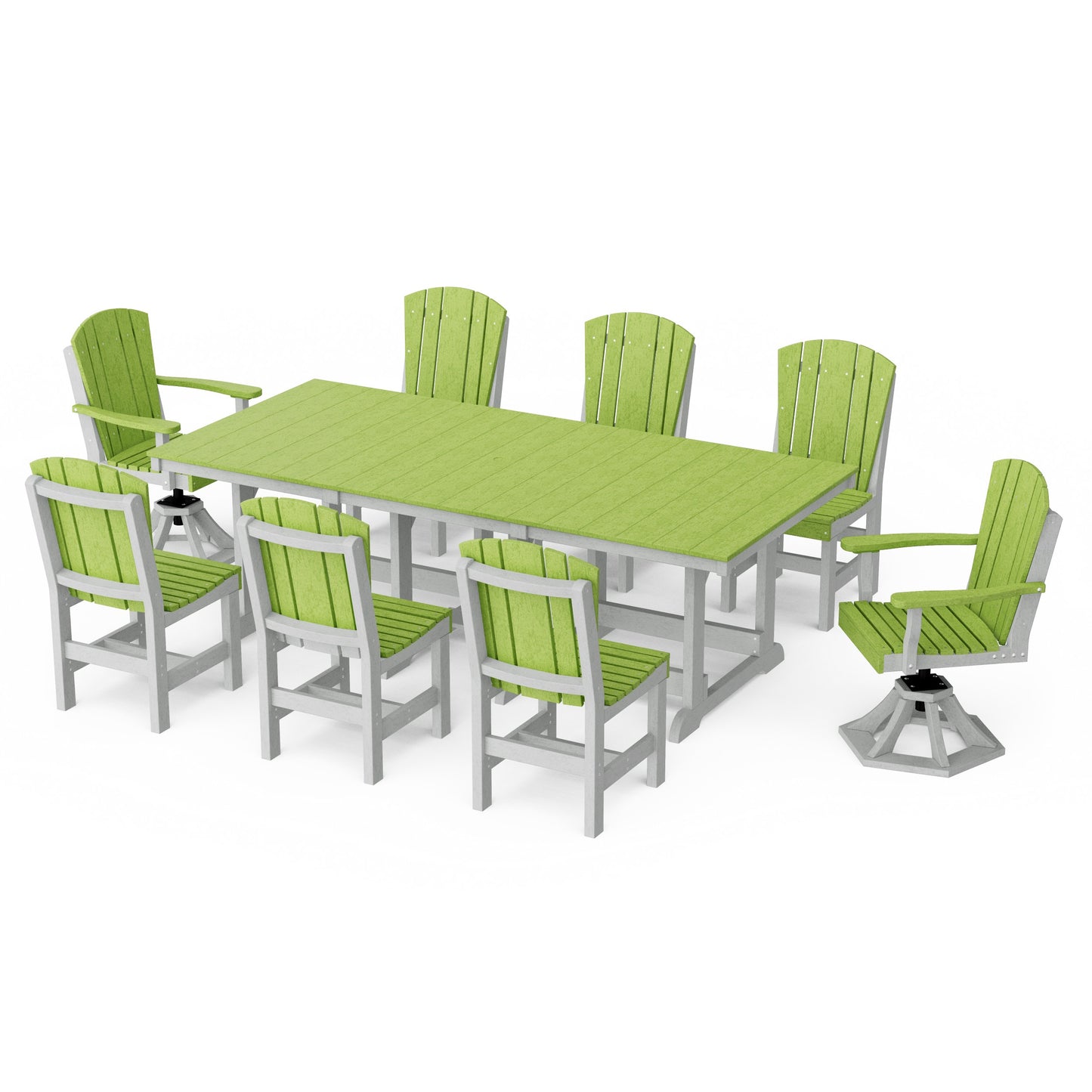 Heritage 9-Piece Dining Set with Swivel Chairs