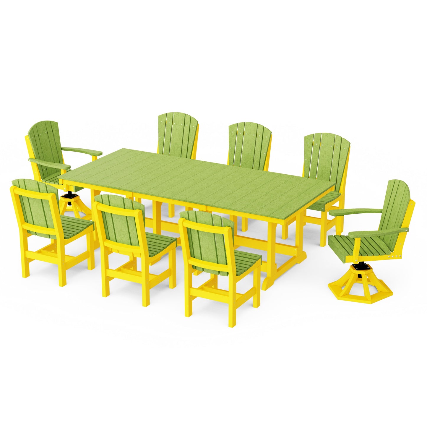 Heritage 9-Piece Dining Set with Swivel Chairs