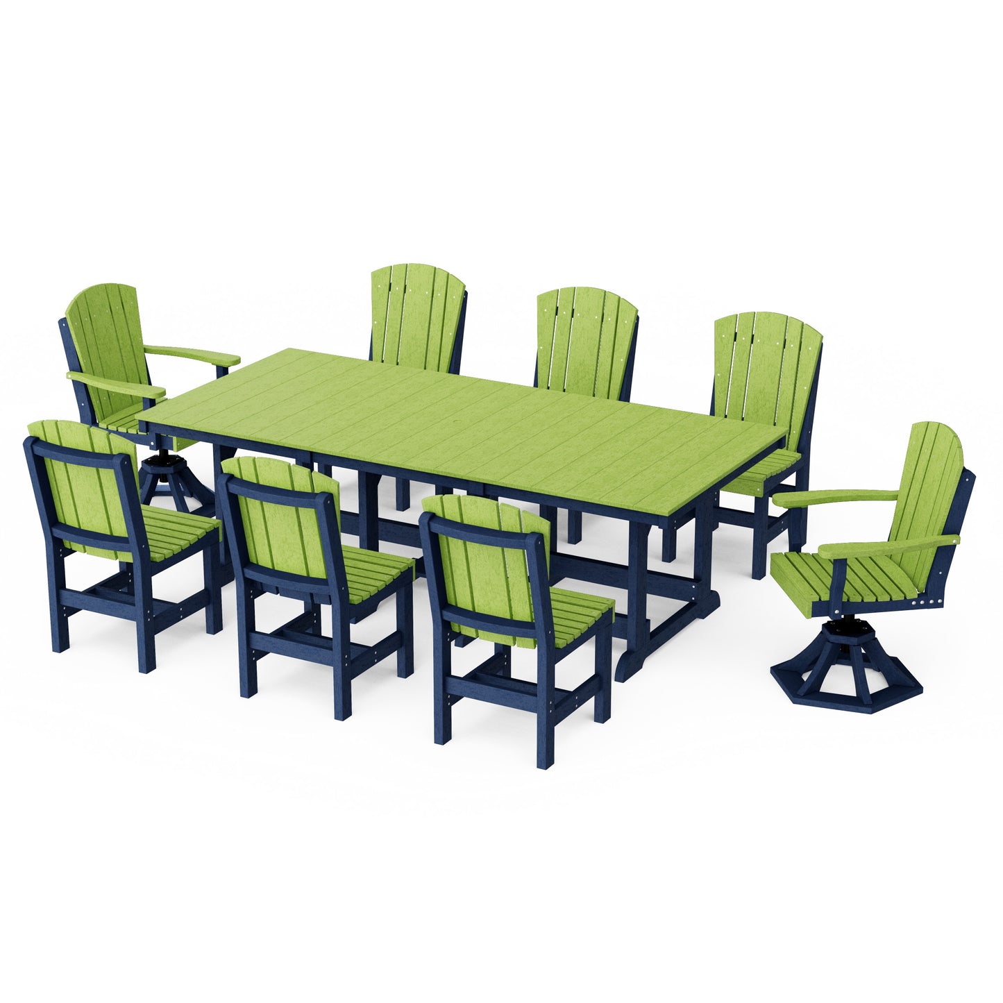 Heritage 9-Piece Dining Set with Swivel Chairs