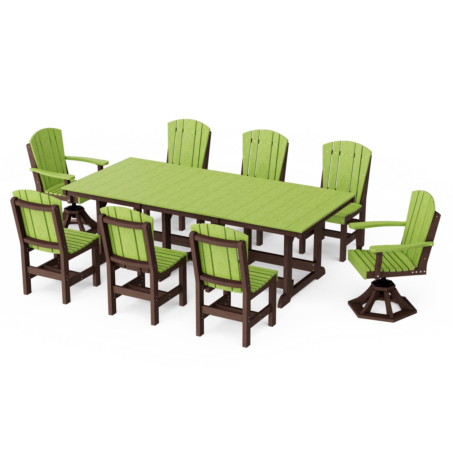Heritage 9-Piece Dining Set with Swivel Chairs