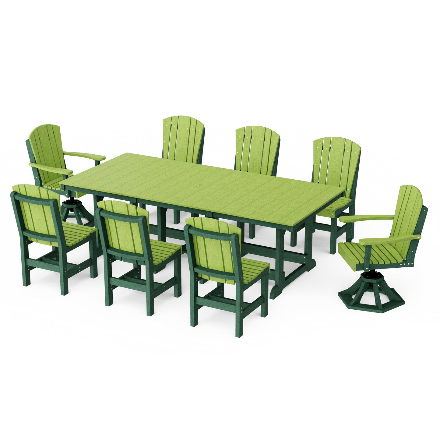 Heritage 9-Piece Dining Set with Swivel Chairs