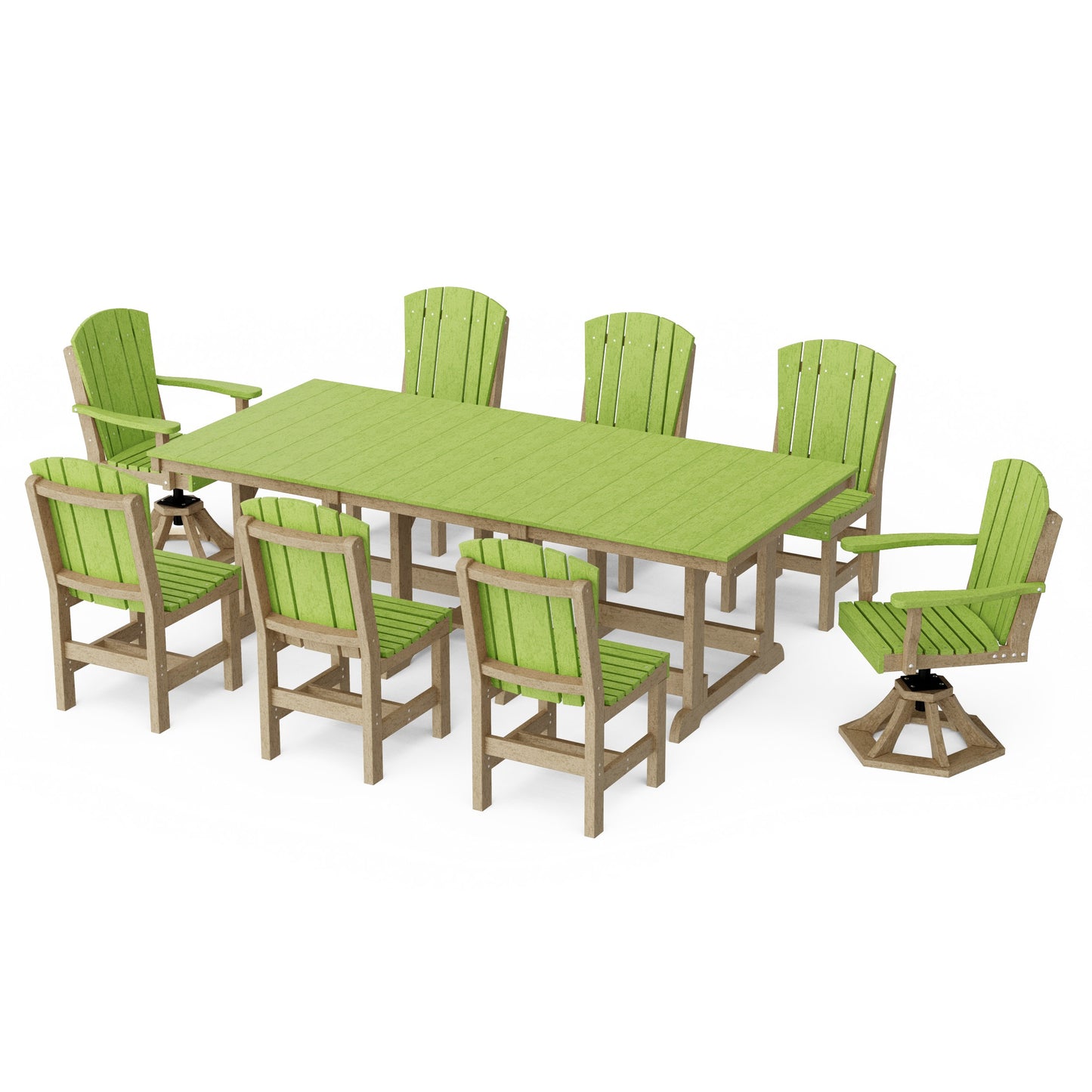 Heritage 9-Piece Dining Set with Swivel Chairs
