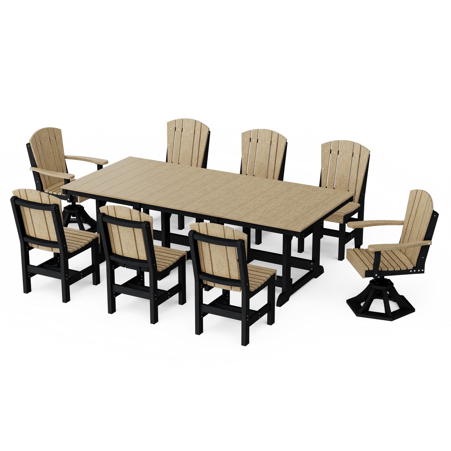 Heritage 9-Piece Dining Set with Swivel Chairs