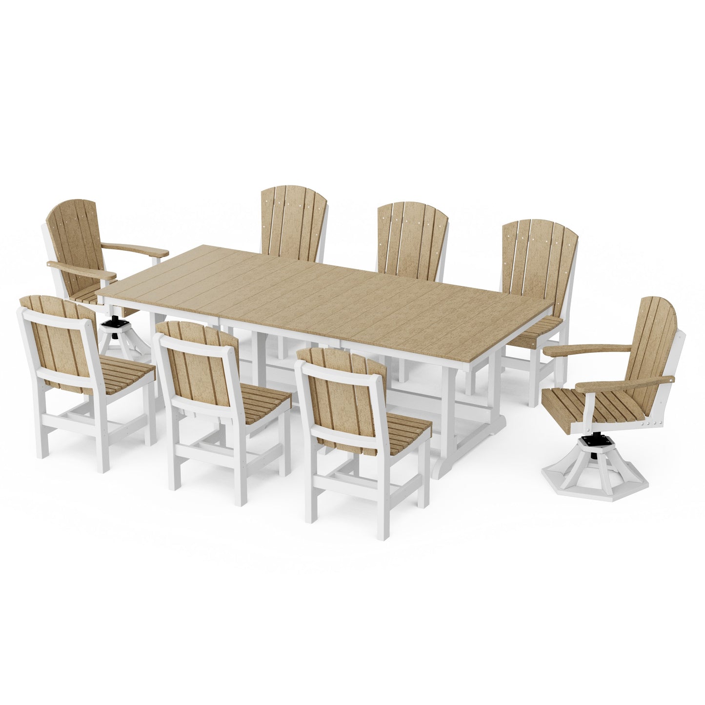 Heritage 9-Piece Dining Set with Swivel Chairs