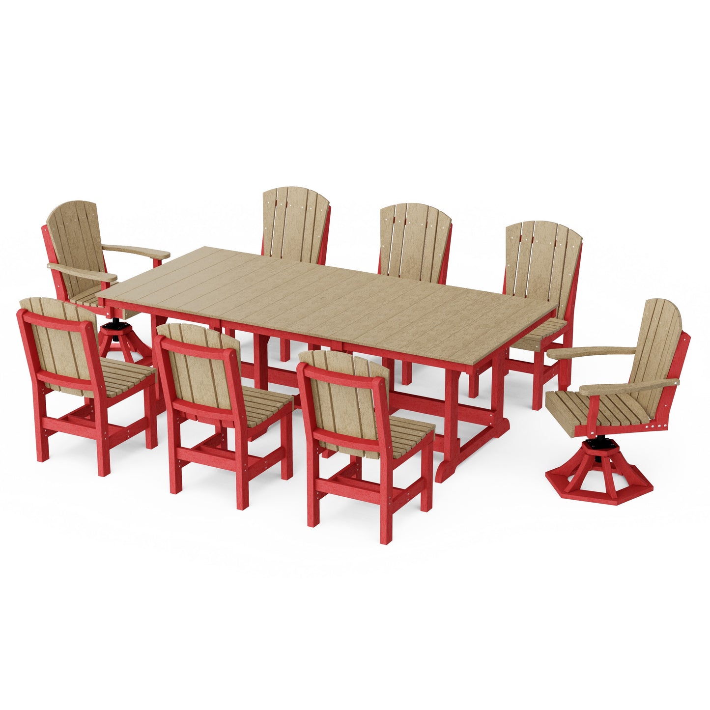 Heritage 9-Piece Dining Set with Swivel Chairs