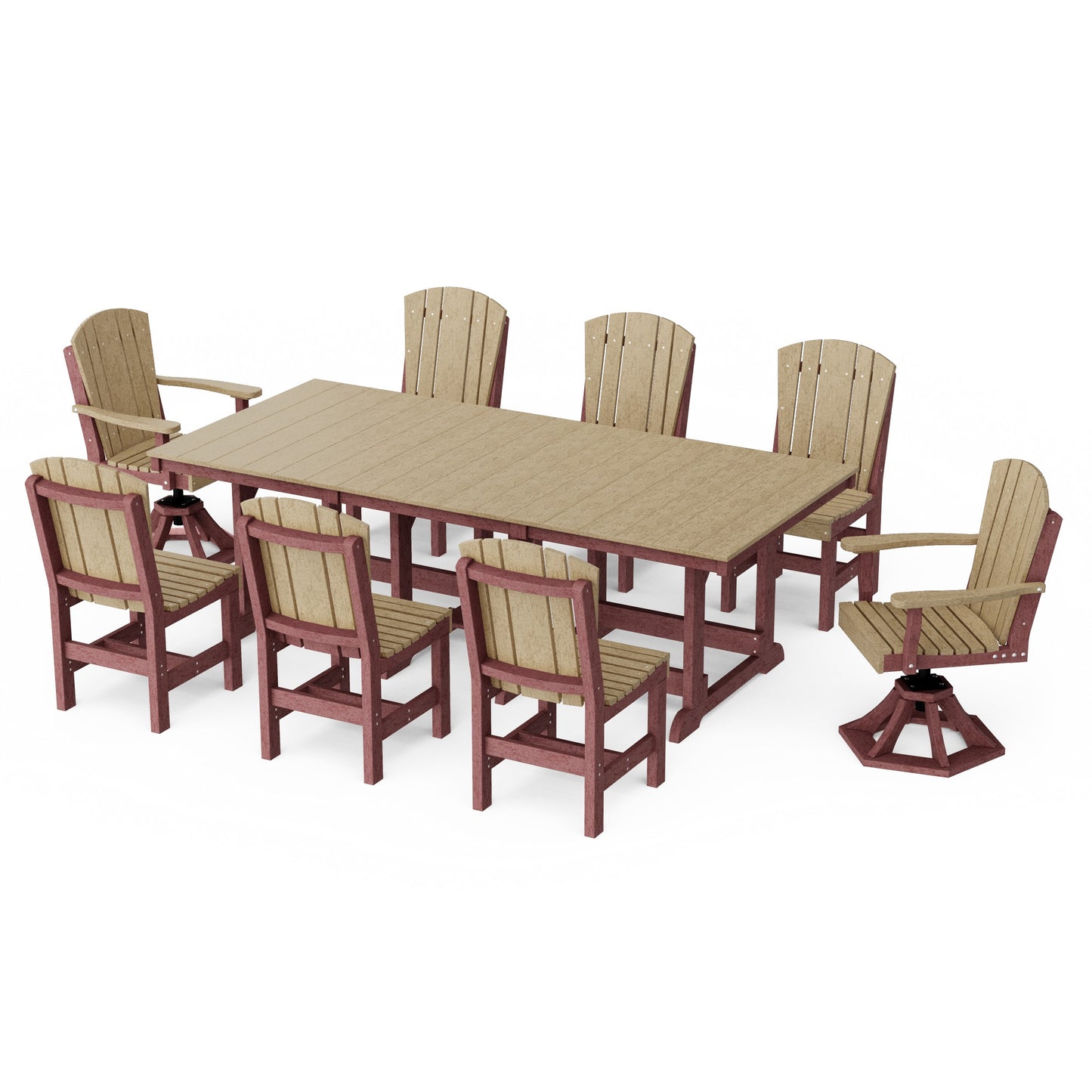 Heritage 9-Piece Dining Set with Swivel Chairs