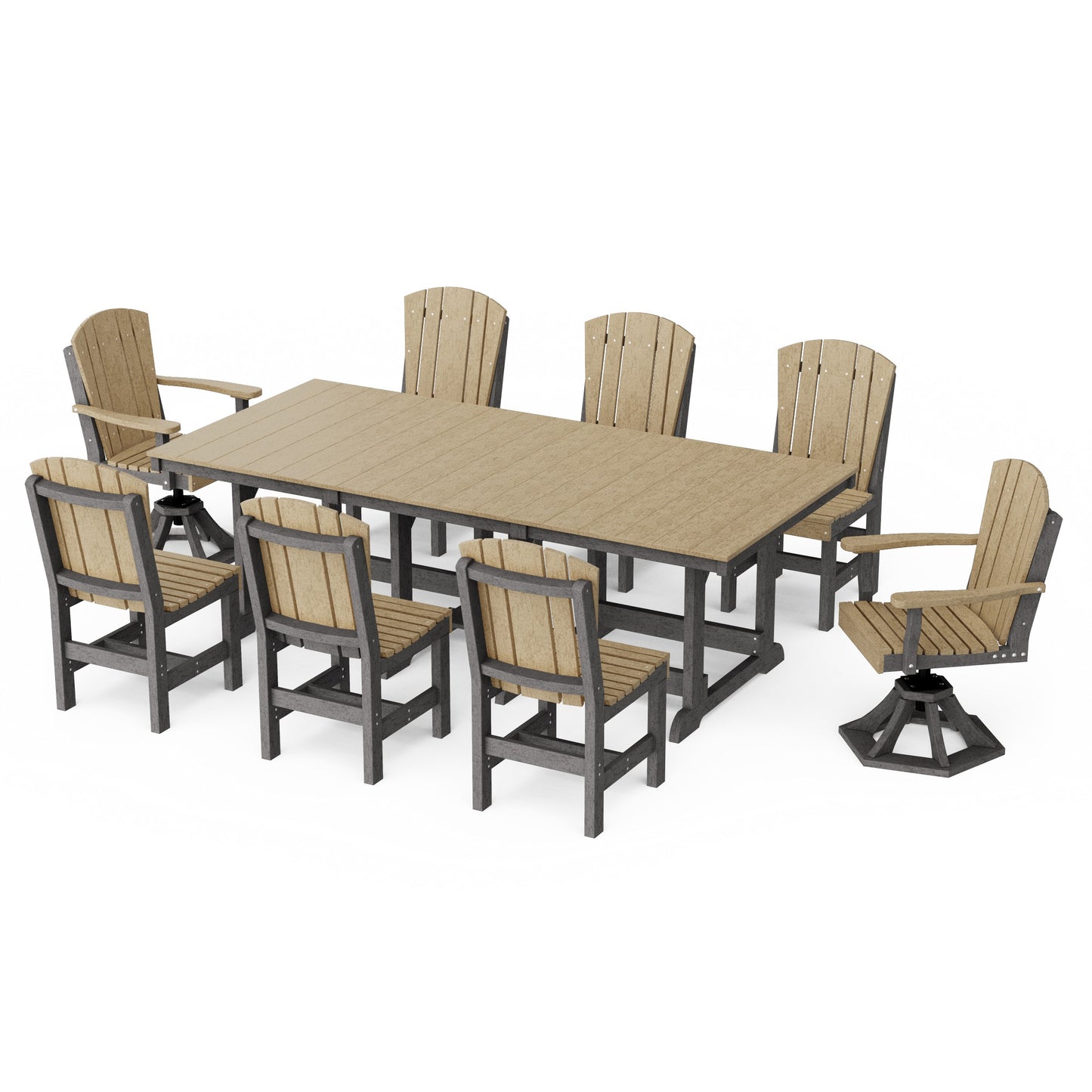 Heritage 9-Piece Dining Set with Swivel Chairs