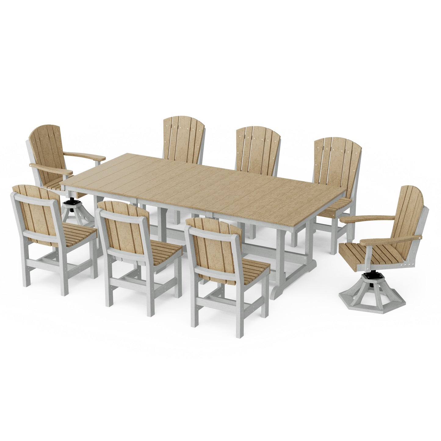 Heritage 9-Piece Dining Set with Swivel Chairs