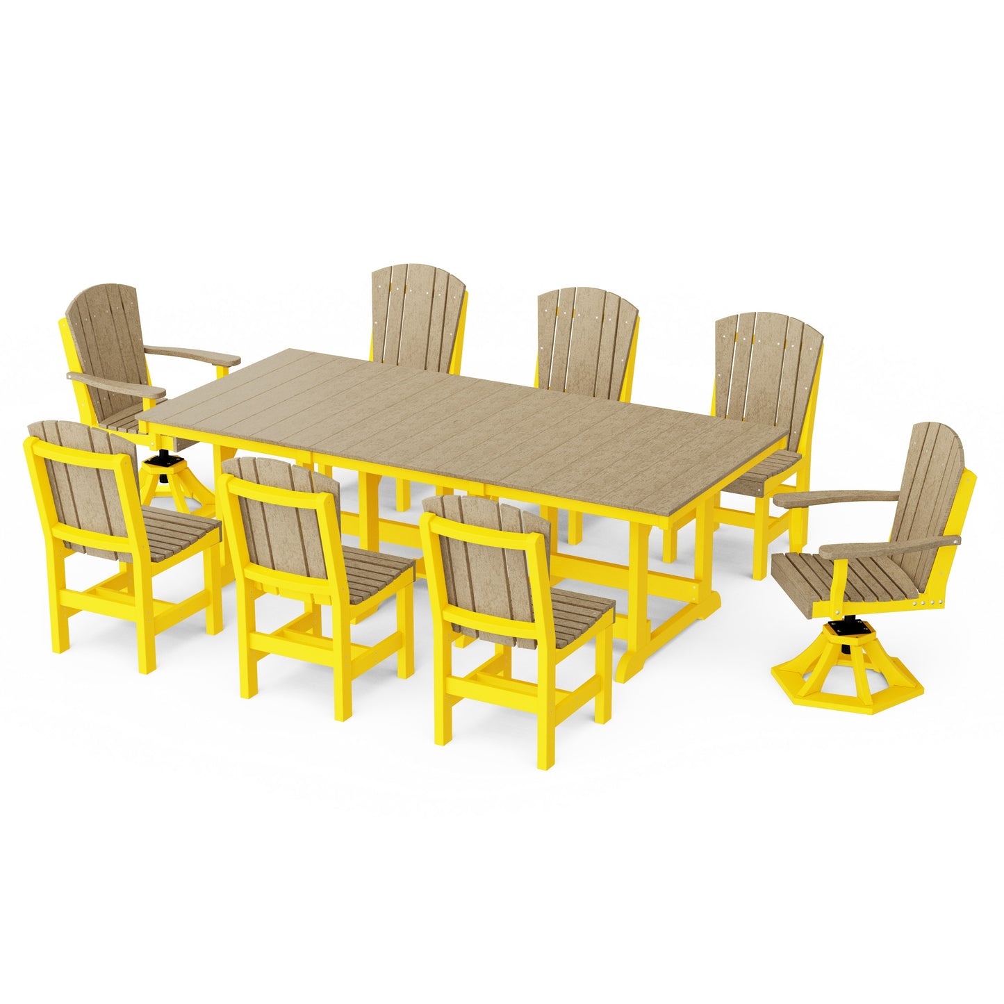 Heritage 9-Piece Dining Set with Swivel Chairs