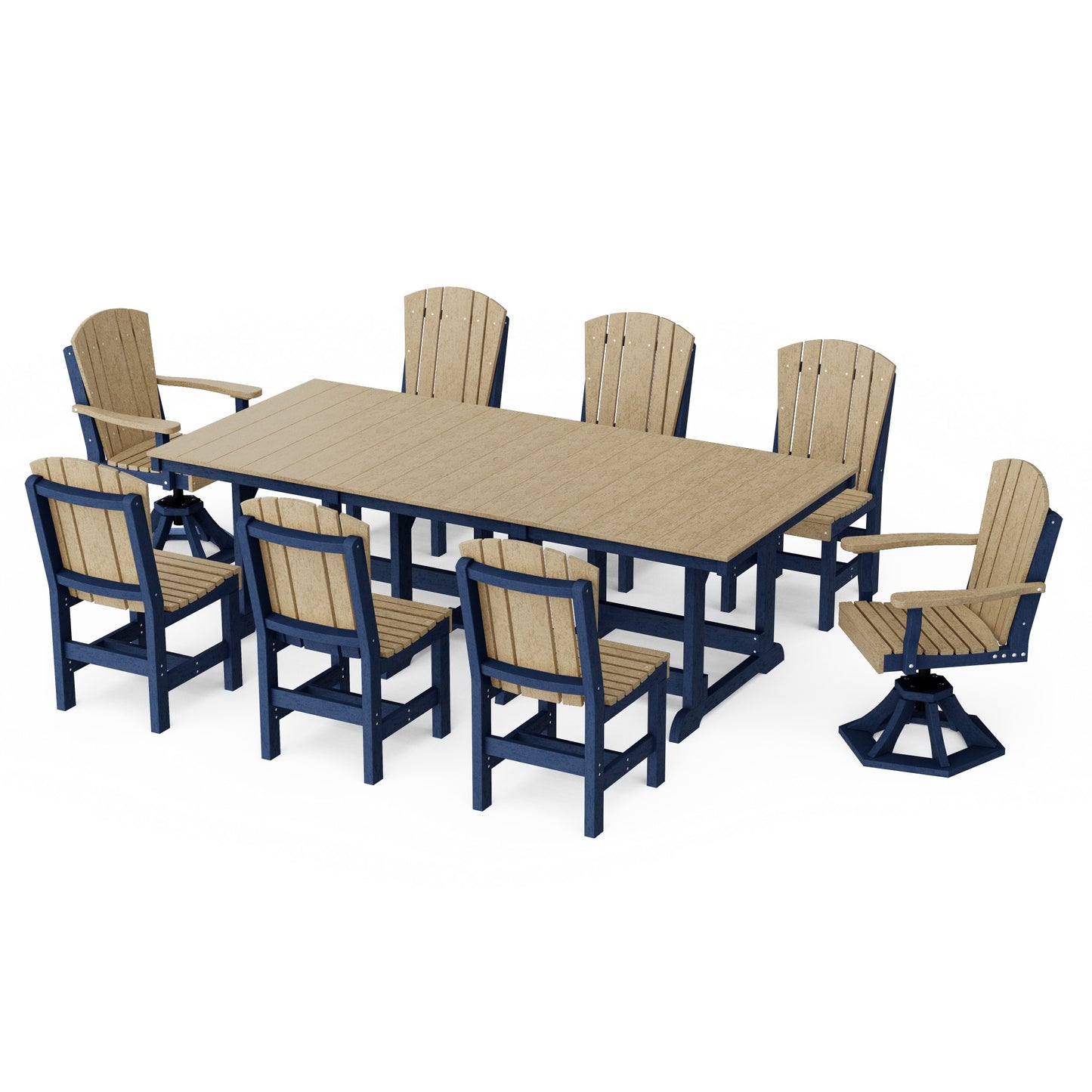 Heritage 9-Piece Dining Set with Swivel Chairs