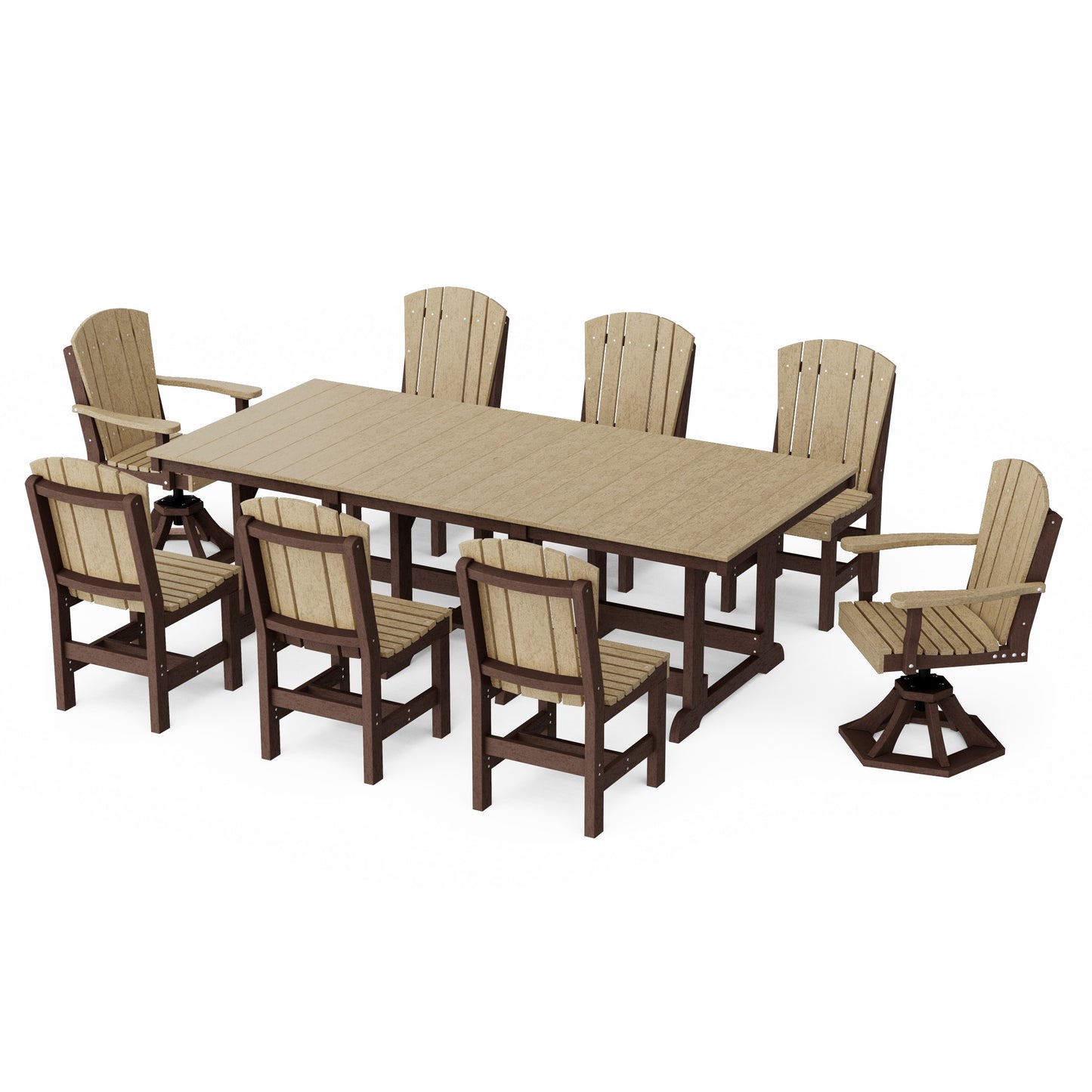 Heritage 9-Piece Dining Set with Swivel Chairs