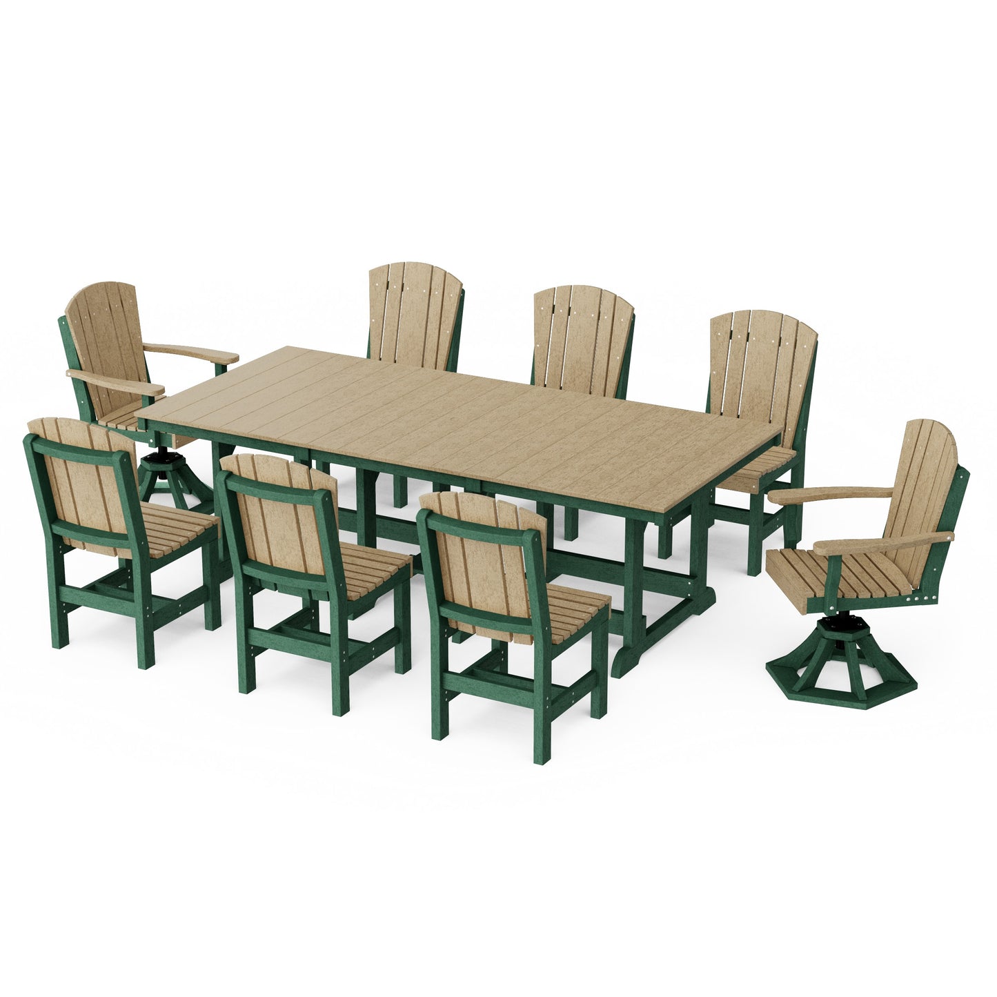 Heritage 9-Piece Dining Set with Swivel Chairs