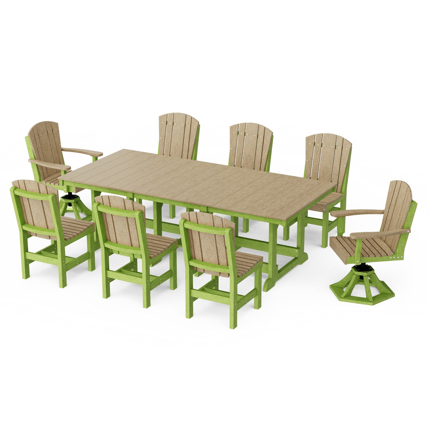 Heritage 9-Piece Dining Set with Swivel Chairs