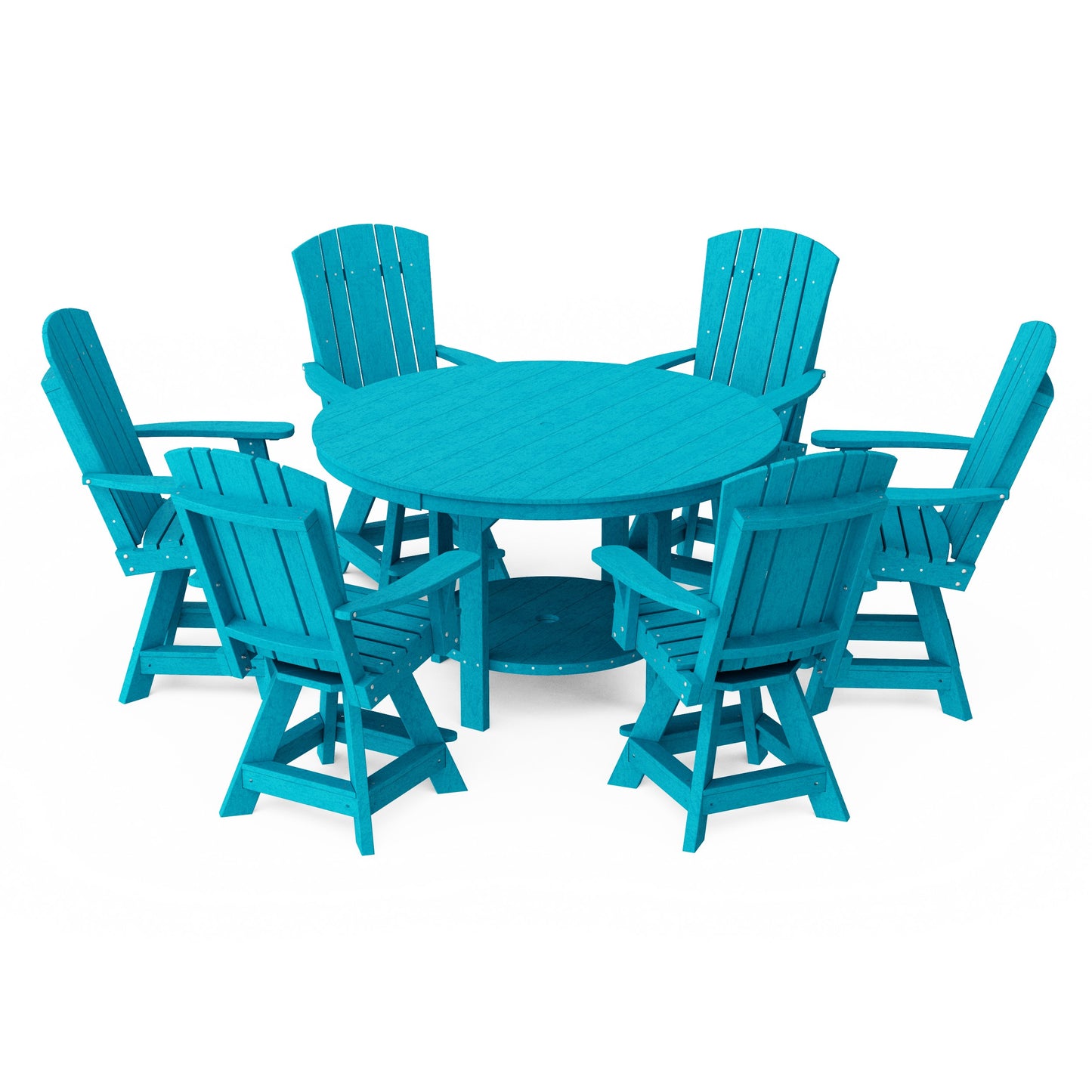 Heritage 7-Piece Round Counter Height Dining Set with Swivel Chairs