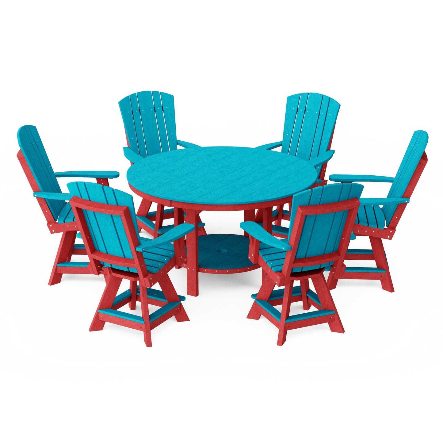 Heritage 7-Piece Round Counter Height Dining Set with Swivel Chairs