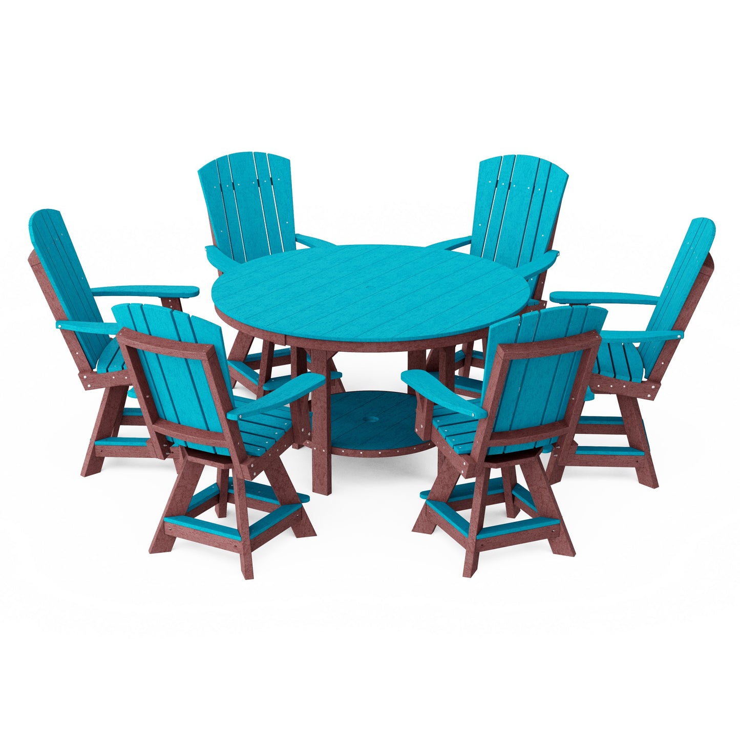 Heritage 7-Piece Round Counter Height Dining Set with Swivel Chairs