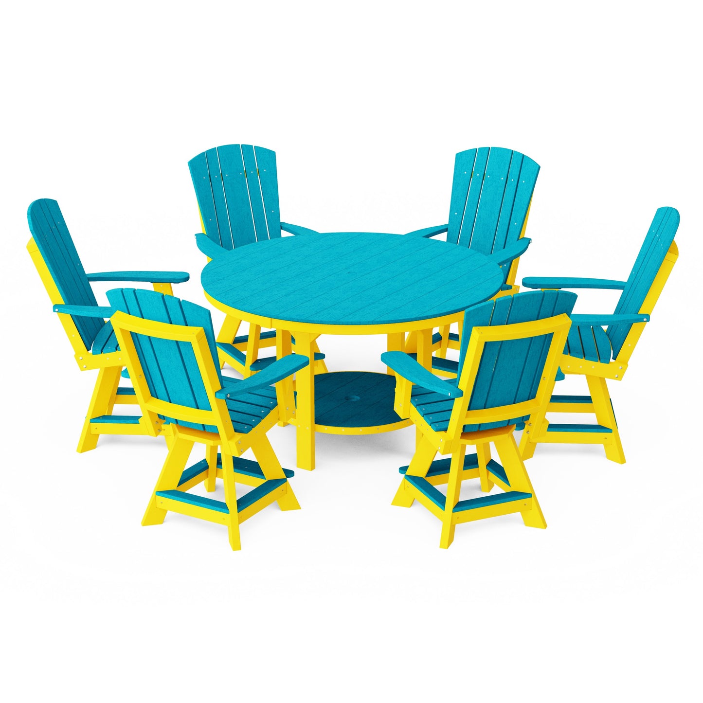 Heritage 7-Piece Round Counter Height Dining Set with Swivel Chairs