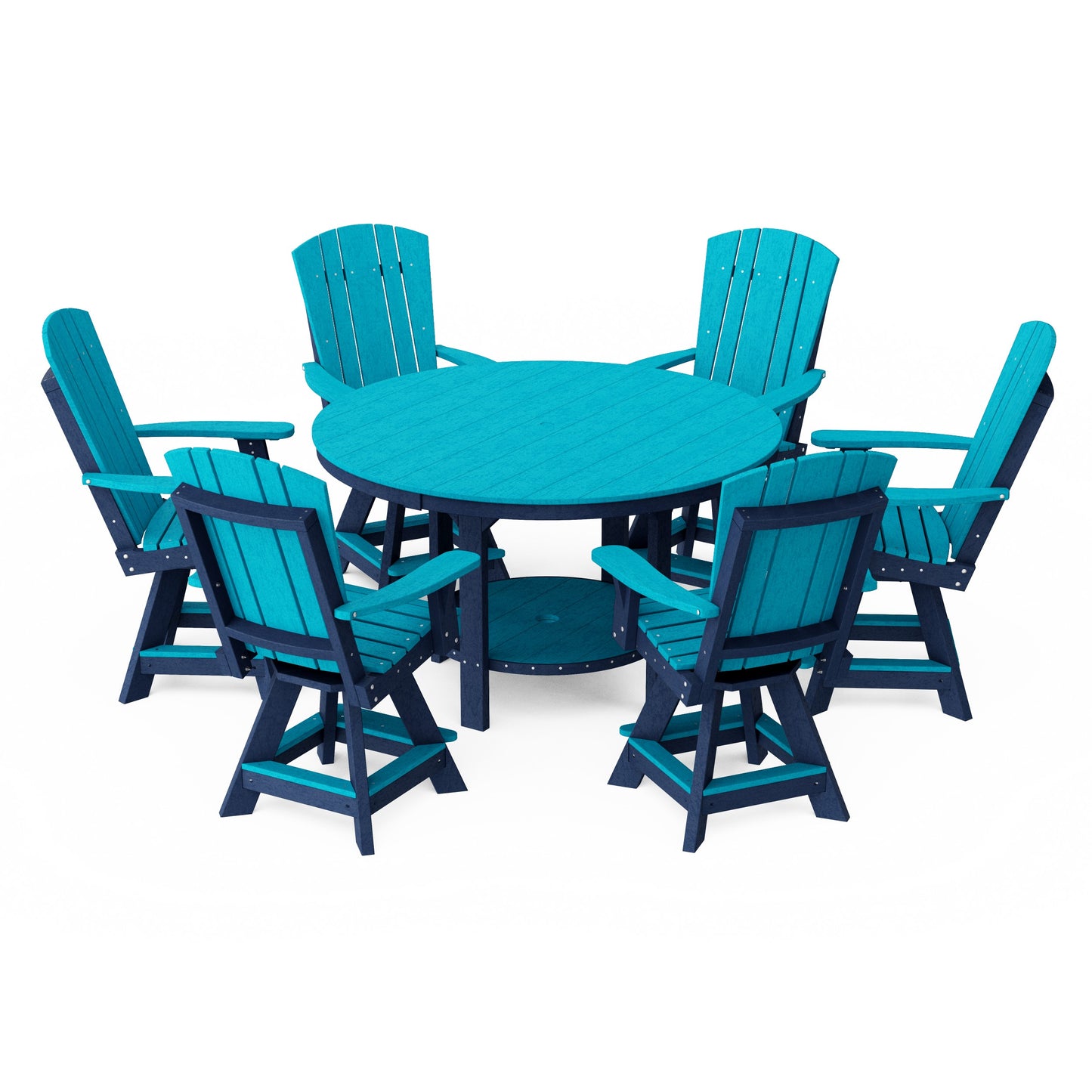 Heritage 7-Piece Round Counter Height Dining Set with Swivel Chairs