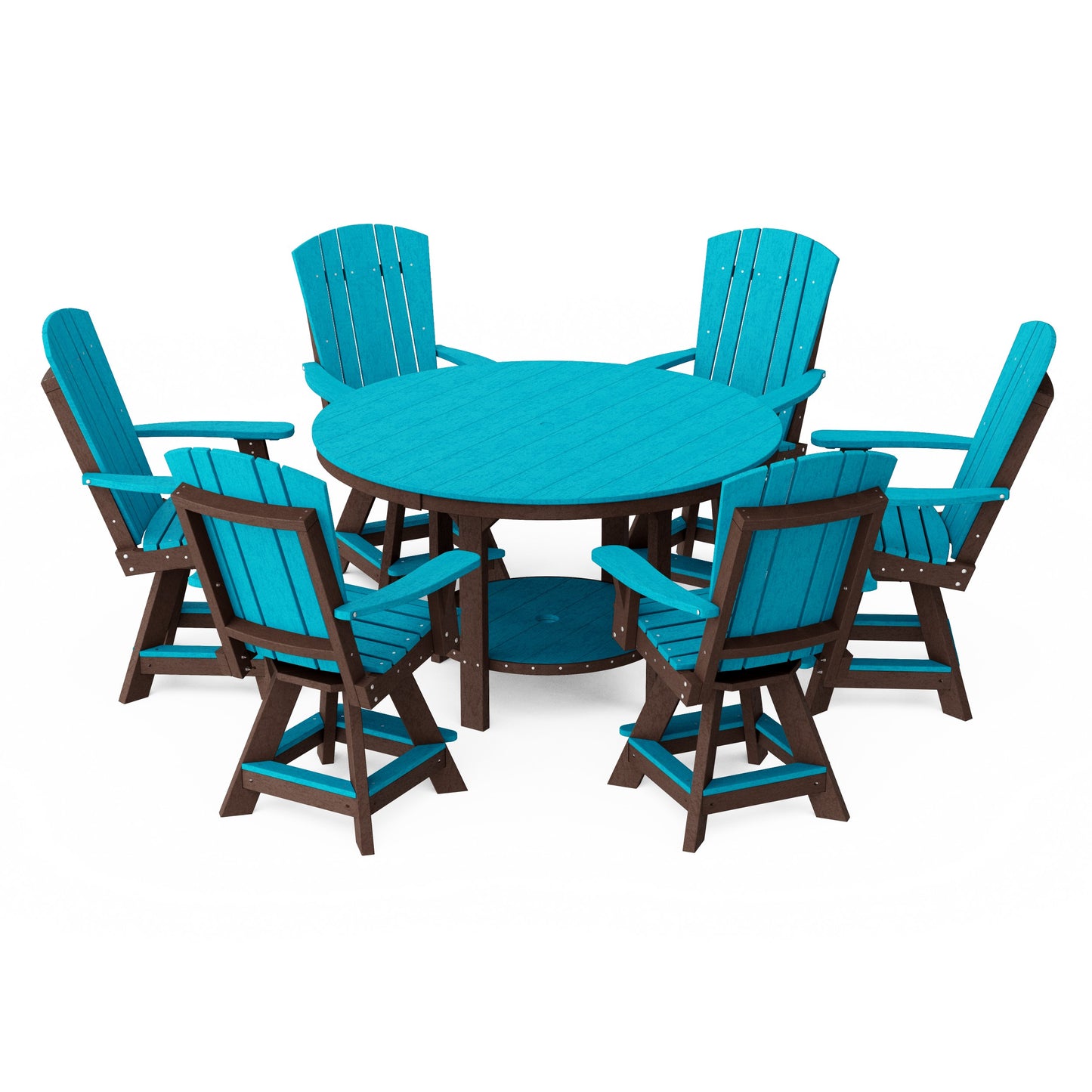 Heritage 7-Piece Round Counter Height Dining Set with Swivel Chairs