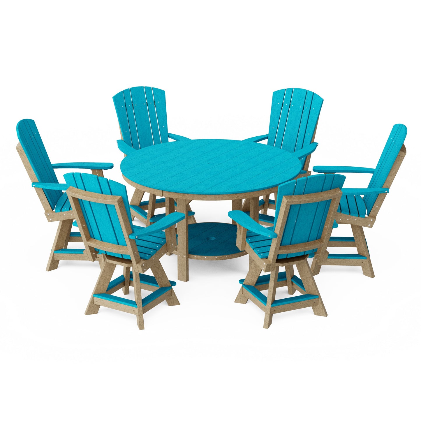 Heritage 7-Piece Round Counter Height Dining Set with Swivel Chairs