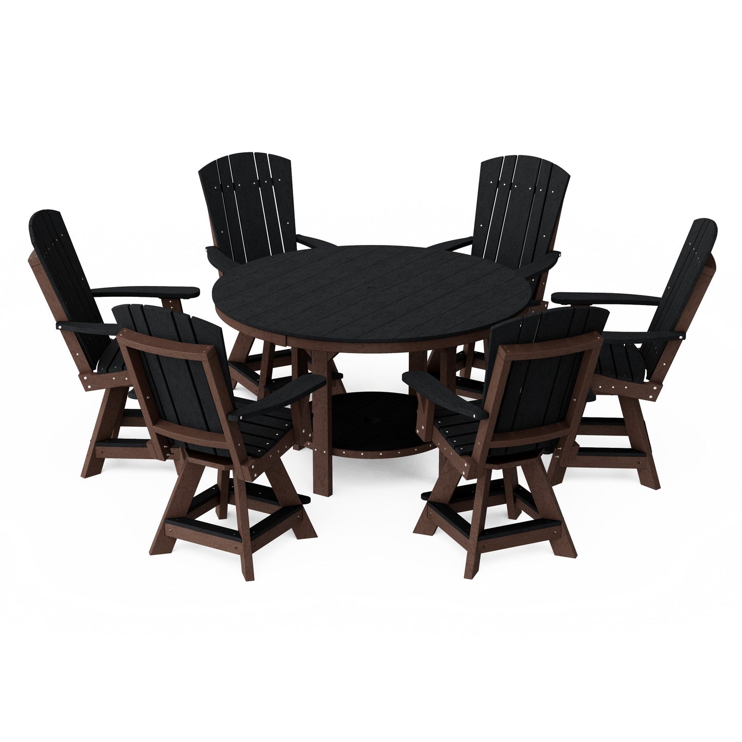 Heritage 7-Piece Round Counter Height Dining Set with Swivel Chairs
