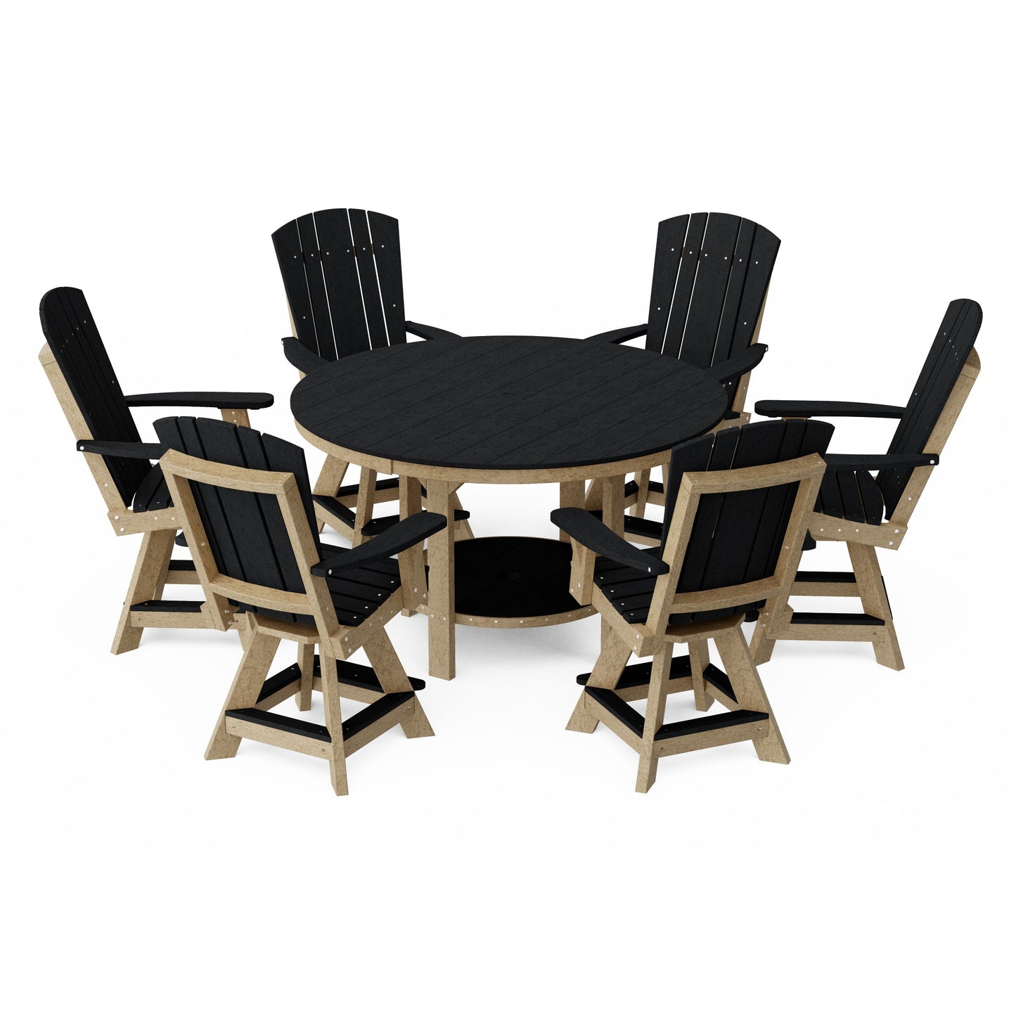 Heritage 7-Piece Round Counter Height Dining Set with Swivel Chairs