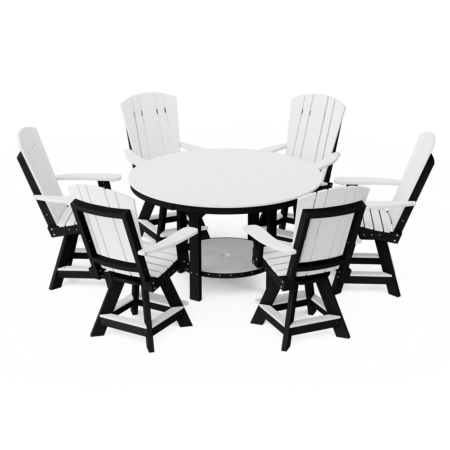 Heritage 7-Piece Round Counter Height Dining Set with Swivel Chairs