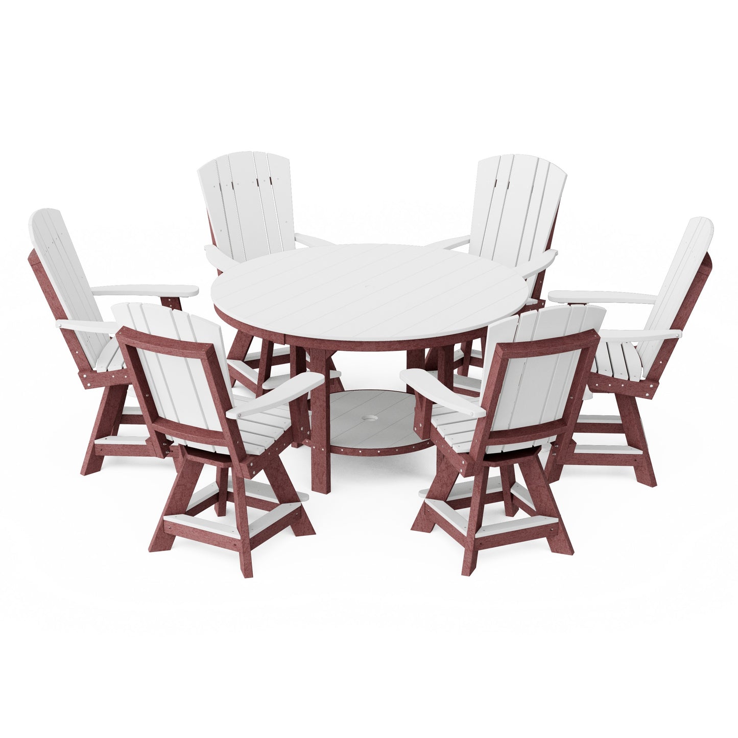 Heritage 7-Piece Round Counter Height Dining Set with Swivel Chairs