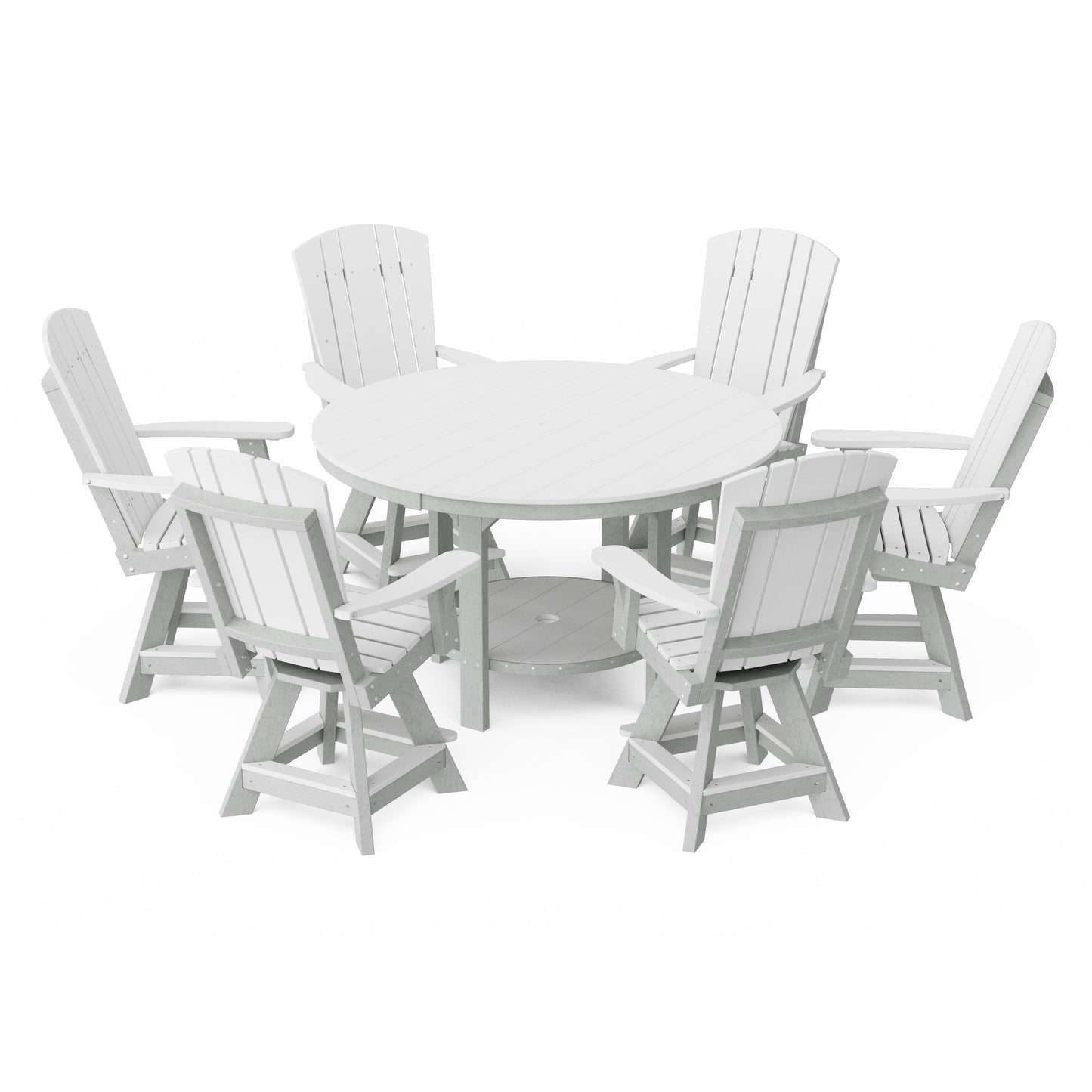 Heritage 7-Piece Round Counter Height Dining Set with Swivel Chairs