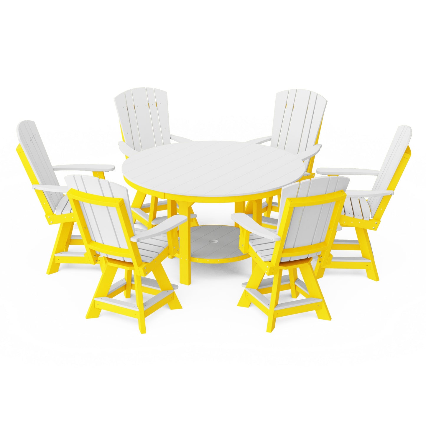 Heritage 7-Piece Round Counter Height Dining Set with Swivel Chairs