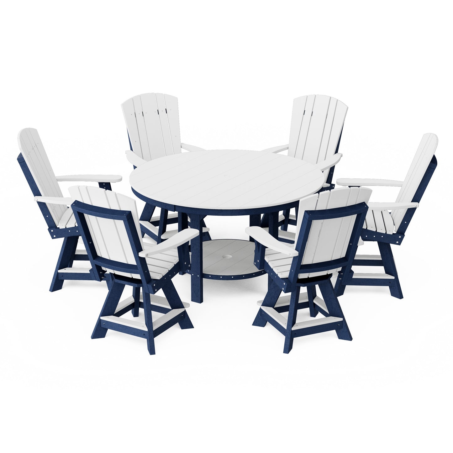 Heritage 7-Piece Round Counter Height Dining Set with Swivel Chairs