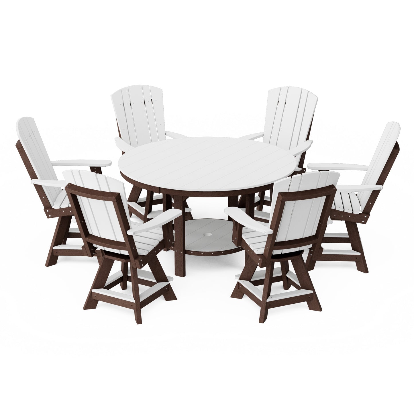Heritage 7-Piece Round Counter Height Dining Set with Swivel Chairs