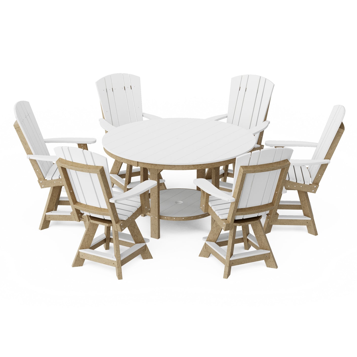 Heritage 7-Piece Round Counter Height Dining Set with Swivel Chairs