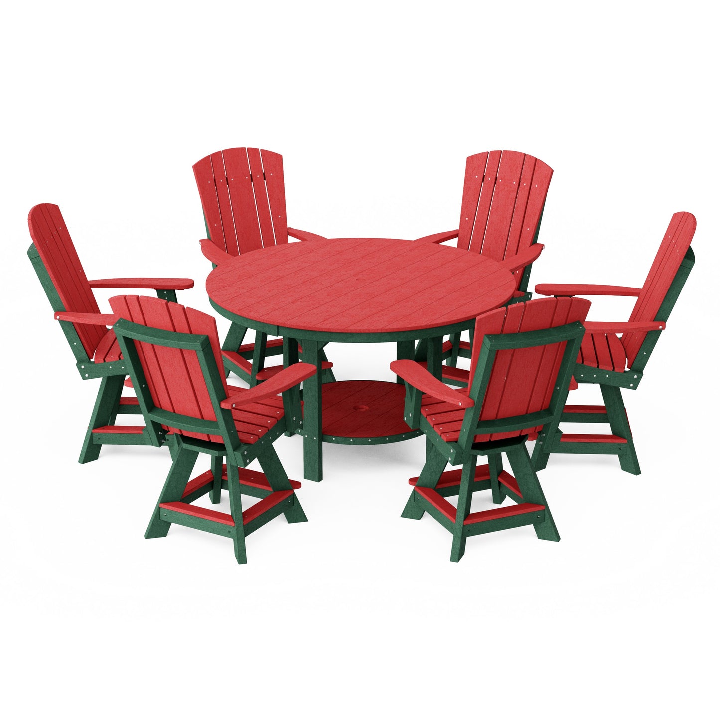 Heritage 7-Piece Round Counter Height Dining Set with Swivel Chairs