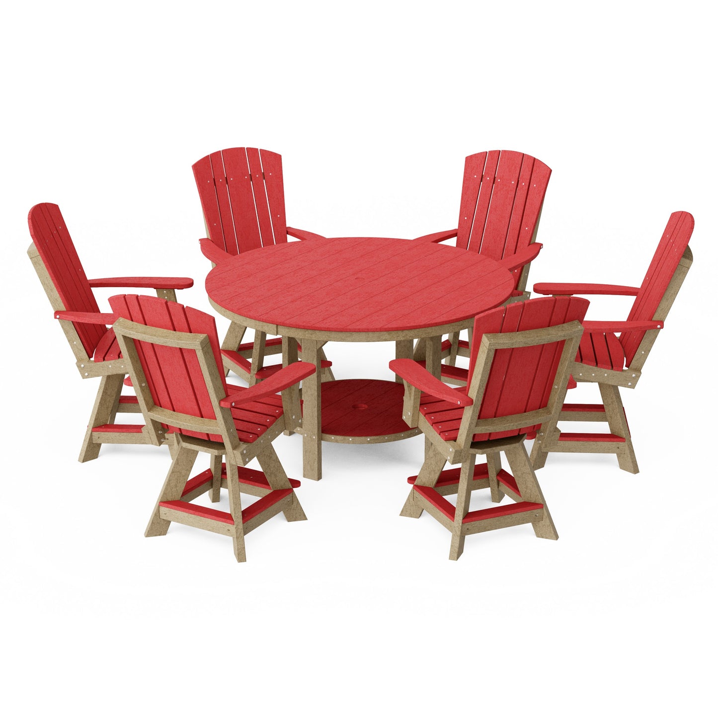 Heritage 7-Piece Round Counter Height Dining Set with Swivel Chairs