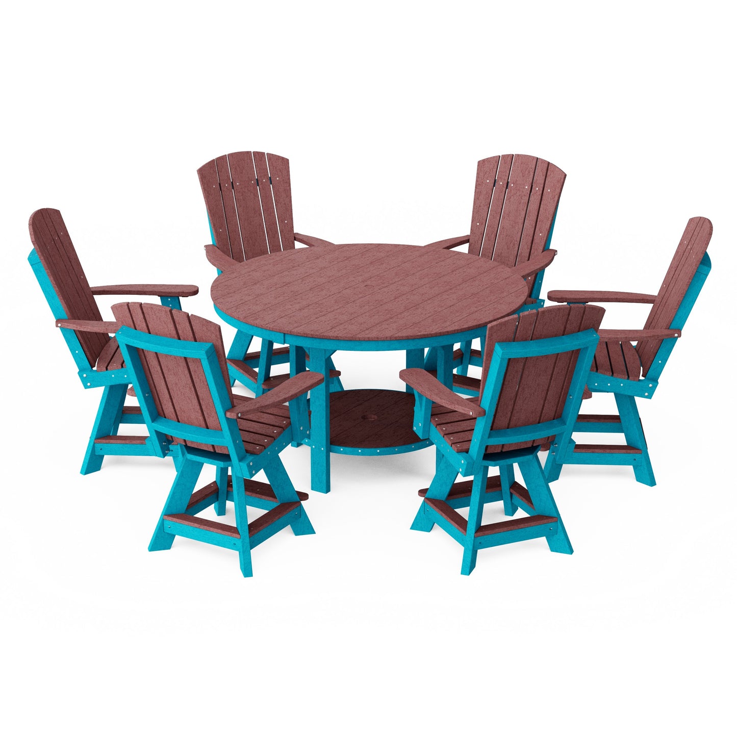 Heritage 7-Piece Round Counter Height Dining Set with Swivel Chairs